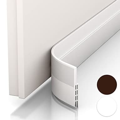 Vellure® Bas de porte anti-courant d'air & étanchéité porte - NOUVEAU bas de porte isolant (rapide à installer), idéal pour l'isolation contre le froid, le bruit & l'humidité (1 x blanc)