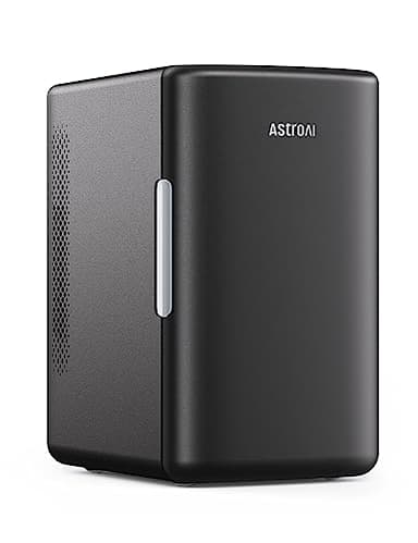 AstroAI Mini Frigo de Chambre 6L, 8 Canettes 330ml, Réfrigérateur Voiture Portable 12V/220V, Petit Frigo Cosmetique, Skincare, Fonction Chaud/Froid, Cadeau Femme Homme (Gris)