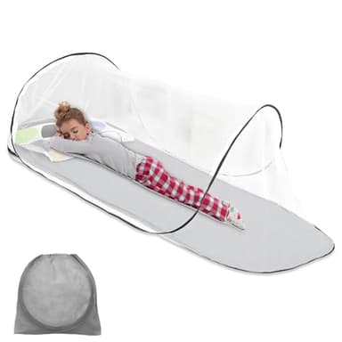 Moustiquaire pliable - 200 x 80 x 56 cm - Anti-moustiques - Lit pop-up - Lit à mailles fines - Tente de camping portable pour chambre à coucher, extérieur, camping (noir)