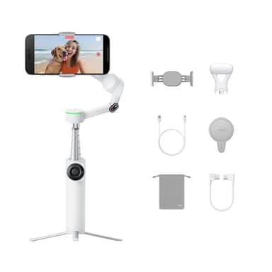 Insta360 Flow 2 Pro Pack créateur Blanc - Premier stabilisateur IA pour téléphone avec Apple DockKit, Suivi panoramique 360, Inclinaison Libre, trépied et Perche à Selfie, Portable pour vlog/Voyage