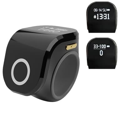 Comptoir de culte, Tally Clicker pour la prière musulmane islamique, écran OLED, affichage numérique de l'heure et de la date, réveil de rappel de vibration, comptage de marchandises, genou (Noir)