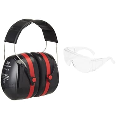 3M PELTOR Optime III H540A - H54001, Casque anti bruit, Protection auditive de travail, SNR = 35 dB & Surlunettes de sécurité 3M™ Visitor 71448-00001M