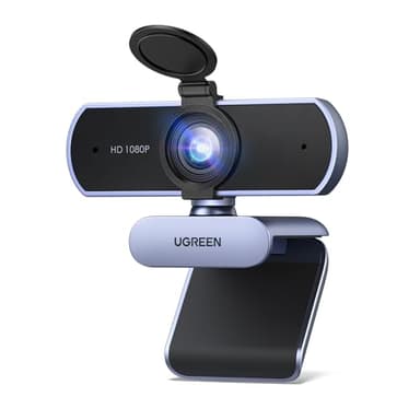 UGREEN Webcam Full HD 1080P 30FPS Caméra USB PC Mise au Point Fixe Deux Micro 360 Degrés Rotation Plug Play Windows MacOS Linux Youtube Streaming Skype Appel Vidéo Zoom Vidéoconférence (Gris)