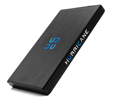 HURRICANE Disque Dur Externe Portable 1To 2,5" USB 3.0 en Aluminium Stockage HDD, Sauvegarde pour Ordinateur Portable, PC, TV, Ps4, Ps5, Xbox, Windows, Mac, Linux