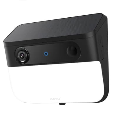 aosu 3K Caméra Surveillance WiFi extérieur sans Fil Solaire - 5MP Lampe Camera Exterieure Eclairage avec lumens Projecteur - Intelligente AI Détection de Personne/Pet Protection de clôture IP65