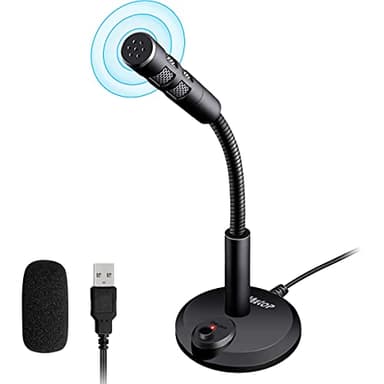 Veetop Micro PC USB pour Ordinateur, Micro Gaming - Microphone pour Vidéoconférence, Enregistrement Vocal, Podcasting, Skype, Youtube, Jeux, Streaming