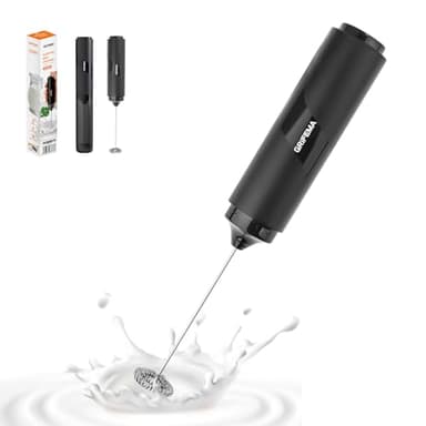 GRIFEMA Mousseur à Lait électrique, Mini Fouet Electrique 13 000 tr/min, Fonctionne à Piles, Milk Frother Ergonomique, Sans BPA, Facile à Nettoyer, Mixeur Lait pour Café, Latte, Cappuccino, Matcha