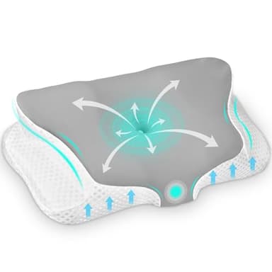 Ehomfory Oreiller Ergonomique Cervical Memoire Forme, Oreiller Ergonomique à Mémoire de Forme pour Les Dormeurs sur Le côté, Le Dos et Le Ventre (Gris)