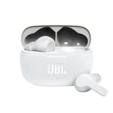 JBL Wave 200TWS – Écouteurs intra-auriculaires véritablement sans fil - Avec technologie Bluetooth et assistant vocal – Autonomie jusqu'à 25 hrs – Étui de recharge inclus - Blanc