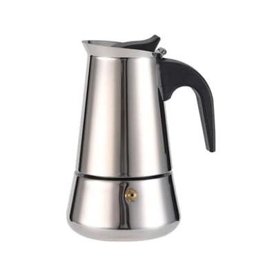 Crevyteg Cafetières Italiennes Induction, Cafetière Moka Pot en INOX pour Plaque à Induction, 6 Tasses/300ML pour Camping