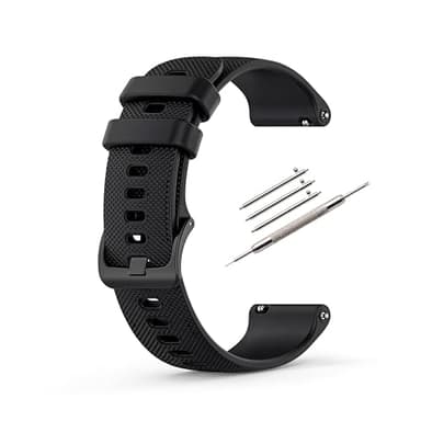 HORACE Bracelet de Montre Silicone 20mm 22mm – Souple, Respirant, Dégagement Rapide, Boucle Ton-sur-Ton – Unisexe – Compatible avec Garmin et montres connectées (Noir, 20, Millimètres)