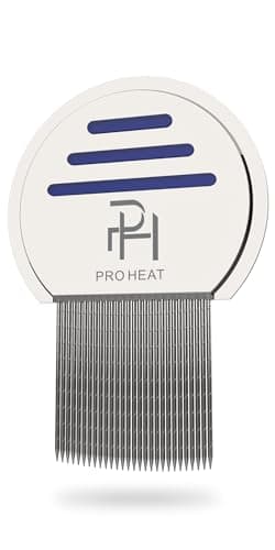 Ph Pro Heat Peigne Anti Poux et Lentes - Peigne Poux et Lentes Extra Fine Acier Inoxydable pour Enfants et Adultes - Peigne à Poux.