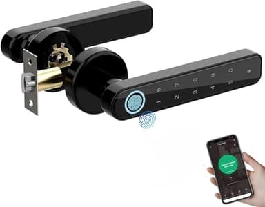 Serrure Connectée - Serrure Biométrique avec Cylindre à Code, Serrure Electronique Poignée de Clavier pour Maison, Utilisable avec Bluetooth,App, Code, Empreinte Digitale et clé pour Ouvrir Le Verrou