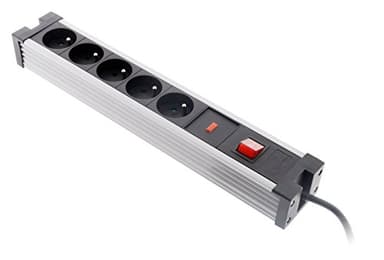 Bloc parafoudre 5x16A avec Interrupteur - Noir - Zenitech