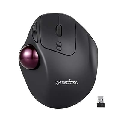 Perixx Perimice-717, Souris Trackball sans Fil Programmable - 7 Boutons dont 5 Boutons Programmable - 2 Niveaux de DPI 400/1000 - Ergonomique