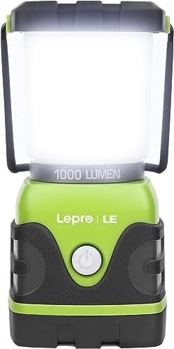 Lepro Lampe Camping LED [Jusqu'à 200h d'éclairage ] , Lanterne Camping Puissante 1000lm, Alimentation par pile, Luminosité Réglable, Etanche, pour Camping, Bivouac, Pêche, Randonnée, Cave