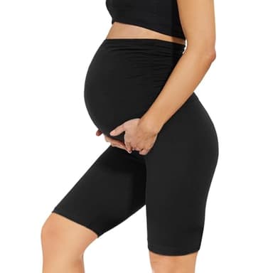 AMIYOYO Pantalon de maternité pour femmes, leggings de grossesse taille haute, pantalon de maternité opaque, pantalons décontractés extensibles, mode de maternité pour femmes enceintes, longs, Short