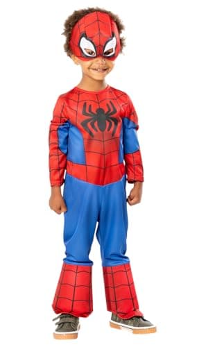 RUBIE'S Marvel Officiel - Déguisement enfant classique Spidey - Taille 2-3 ans - Costume officiel avec masque du super héros de la série Spidey et ses amis extraordinaires.