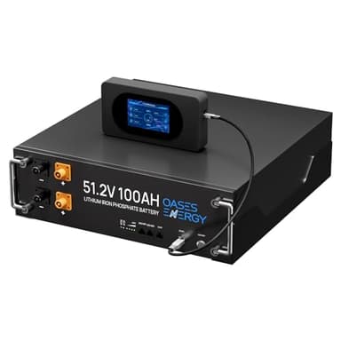 Oasesenergy Batterie Lithium 48V 100Ah, LiFePO4 Batterie 5120Wh avec 100A Smart BMS et Écran LCD Tactile, 4000-15000 Cycles Profonds, pour Solaire, PV,Camper, Caravanes, Énergie Domestique