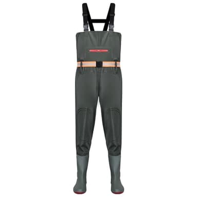 ENEN Waders Peche Homme Femme 36-46, Cuissarde de Peche Grande Taille, Nylon Composite PVC Pantalon de Bassin avec Bottes en Caoutchouc Antidérapant pour Les Travaux sous-Marins (Vert Militaire,43)