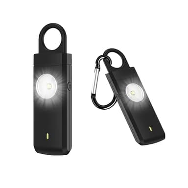 Alarme Personnelle Anti-Agression 135dB pour Femme,Sifflet de Défense Électronique avec Lampe et Détecteur de Mouvement,Flash LED Puissant et Indicateur de Batterie Faible,Black