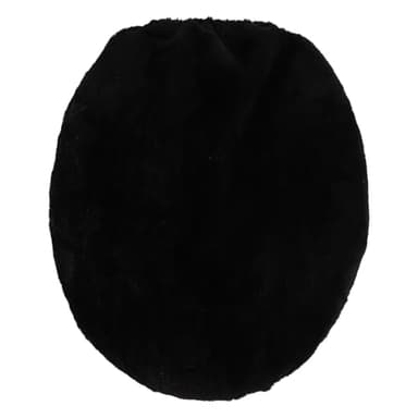 Warmhm Housse Siège Toilette Polyester Noir Couvre-abattant WC Doux et Protecteur Protection Anti-poussière pour Couvercle de Cuvette Design Minimaliste pour Salle de Bain