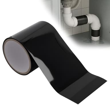 Ruban Adhésif de Réparation Extrêmement Résistant à l’Eau, Tente, Étang, Ruban Adhesif Etanche, Bande D'étanchéIté Noir, Scotch Fuite Eau pour Réparation de Tuyau, Scotch Étanche Noir, 10cmX1.5m