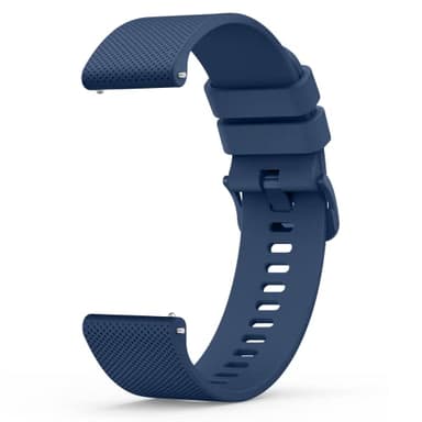 Wanme 20mm Bracelet de Montre en Silicone, Souple Bracelet de Replacement en Dégagement Rapide avec Boucle en Même Couleur Homme Femme 20mm, Bleu Marine