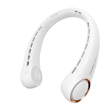 Morelax Ventilateur Portable de Cou Pliable, 4000mAh USB Rechargeable, 3 Vitesses Réglables, Collier Ventilateurs Nuque Personnel Refroidisseur pour Cuisine Bureau Camping Voyage (Blanc)