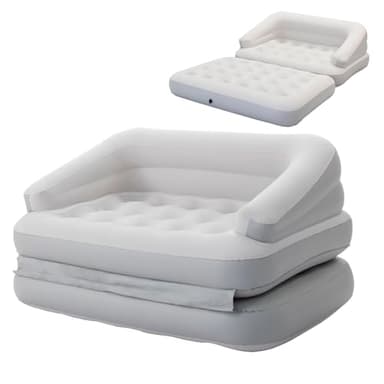 RAPTAVIS Canapé-lit gonflable, matelas d'air floqué avec accoudoir, taille double