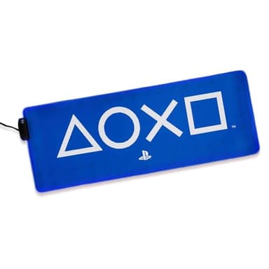 Tapis de Bureau PlayStation Éclairant - Officiel, Clavier & Souris pour Bureau, Grand Tapis pour Configuration de Jeu