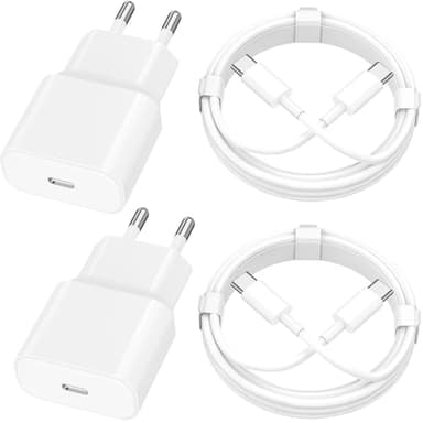 [Certifié Apple MFi] Chargeur iPhone 17, Rombica 4Pack 20W USB-C Secteur Adaptateurs Chargeur Mural Type-C Charge Rapide avec Câble Type-C De 2M pour iPhone 17/17 Air/17 Pro/17 Pro Max/16 Pro/15/iPad
