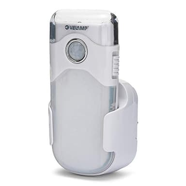 Velamp Night Guard lampe de secours automatique avec fonction lumière de courtoisie et détecteur de mouvement LED Idéale pour couloirs, escaliers, chambre à coucher, salon, blanc