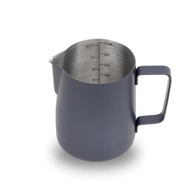 watchget Pichet à mousse de lait en acier inoxydable de 350 ml – Pichet à vapeur pour cappuccino, latte art, machine à café, tasse à mousseur à lait, tasse à café, bleu