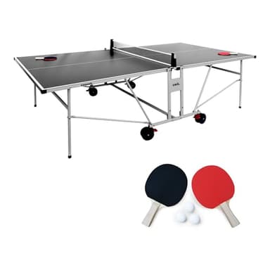 Alice's Garden - Table de ping Pong Outdoor Bleue - Table Pliable avec 4 Raquettes et 6 balles. pour Utilisation extérieure. Sport Tennis de Table