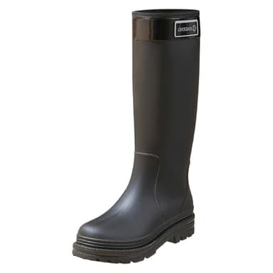 Bottes en caoutchouc pour femmes, hautement imperméables, de travail, de pluie, antidérapantes, de jardin, de sécurité, de pêche, Noir , 41 EU