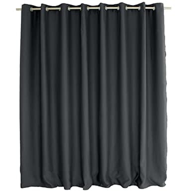 ED ENJOY HOME Rideau Occultant avec Œillets argentés, Gris Foncé, Grande Largeur, 300x240cm, 100% Polyester, Tissu Certifié Oeko-TEX, Collection Réglisse