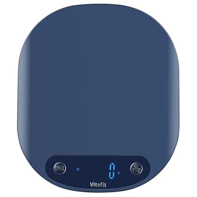 Vitafit 15kg Balance de Cuisine, Usine Professionnelle DEPUIS 2001, 6 Unités et Fonction Tare Acier Inoxydable Smart Digital Balance de Alimentaire Multifonctionnel, 3*AAA Incluses,Bleu