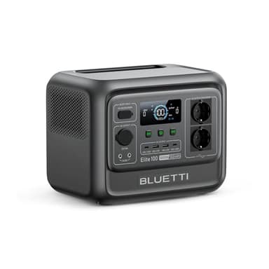 BLUETTI Elite 100 V2 Générateur Électrique Portable, Recharge de 0-100% en 70 Min, LFP 1024Wh & 1800W (3600W Surge) 2 Sorties CA, 35% Plus Compacte & Légère, Batterie Nomade pour Camping, Urgence