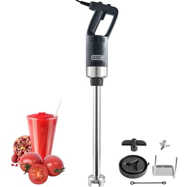 VEVOR Mixeur Plongeant 750 W Mélangeur à Main Immersion Commercial Robuste 855 mm Vitesse Variable Lame en Acier Inoxydable 304 Mixeur Portable Polyvalent pour Soupe Smoothie Purée Aliments pour Bébés