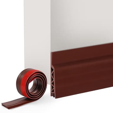 Vinabo Bas de Porte Isolant Froid, Boudin de Porte, Joint Porte, Joint pour Porte Adhésive, Idéal pour l'isolation Contre Le Froid Insonorisé Anti-poussière (100x5cm Brun)
