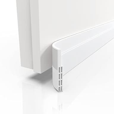 Domar- Bas de Porte Isolant 200cm Blanc - Isolation Porte Adhésif Extra Fort - Boudin de Porte Isolant Froid maximale - Bas de Porte Anti Bruit