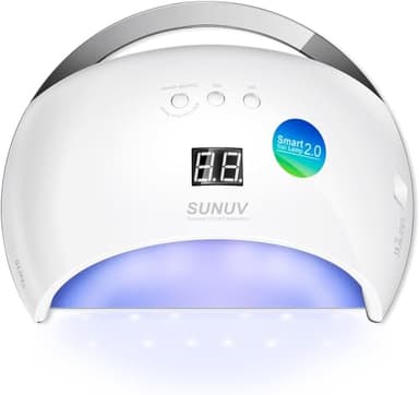 SUNUV Lampe à Ongles LED Séchoir UV Intelligent 2.0 pour vernis à Ongles Gel Couleur Basse Indolore en Manucure/Pédicure SUN6 Blanc