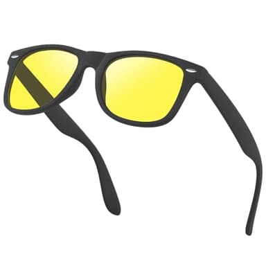 Ulknyss Lunettes Conduite de Nuit Homme Femme Polarisés - Anti éblouissement Lunette Vision Nocturne Verre Jaune