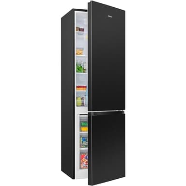Bomann Réfrigérateur et congélateur 269L noir KG184-1-inox/noir, Capacité nette : 269 litres, Contrôle de la température en continu, Charnières de porte à droite, interchangeables