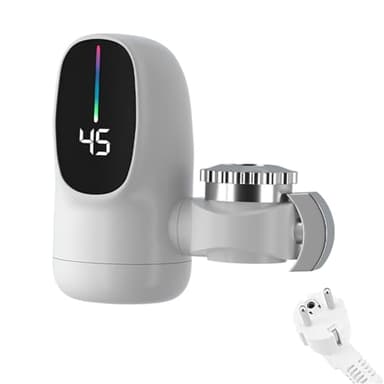 Robinet Chauffe-Eau Instantané Sans Réservoir | Système de Chauffage Rapide de l'Eau avec Affichage Numérique LED | Alimentation 3000W pour Salle de Bain, Maison, Camping-Car, Cuisine Intérieure