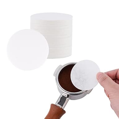 Watchget Lot de 100 filtres en papier expresso de 55 mm, non blanchi, compatibles avec paniers porte-filtres de 58 mm, poignées de machine à expresso, qualité supérieure, durables