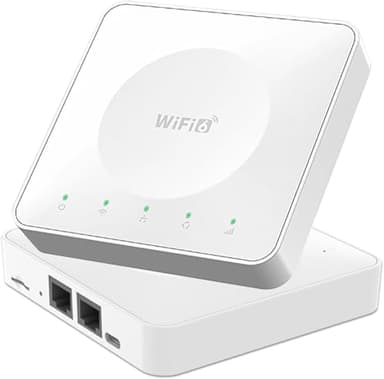 Routeur 4G WiFi 6 Portable,Ports Gigabit,WPA3,Double Bande,Mobile Hotspot,Carte SIM UE,USB-C,32 Appareils,pour Voyage et Maison