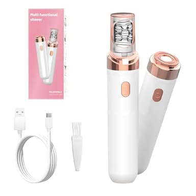 EpilSmooth Pro - Épilateur visage facial femmes électrique 2 en 1 rechargeable avec lumière LED, design compact indolore pour visage menton lèvre supérieure