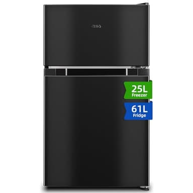 CHIQ Réfrigérateur congélateur en haut Réfrigérateur congélateur - 86 L (61/25L) - Portes réversibles, Congélateur 4 étoiles, Machine à glaçons, Garantie compresseur 12 ans, Classe E